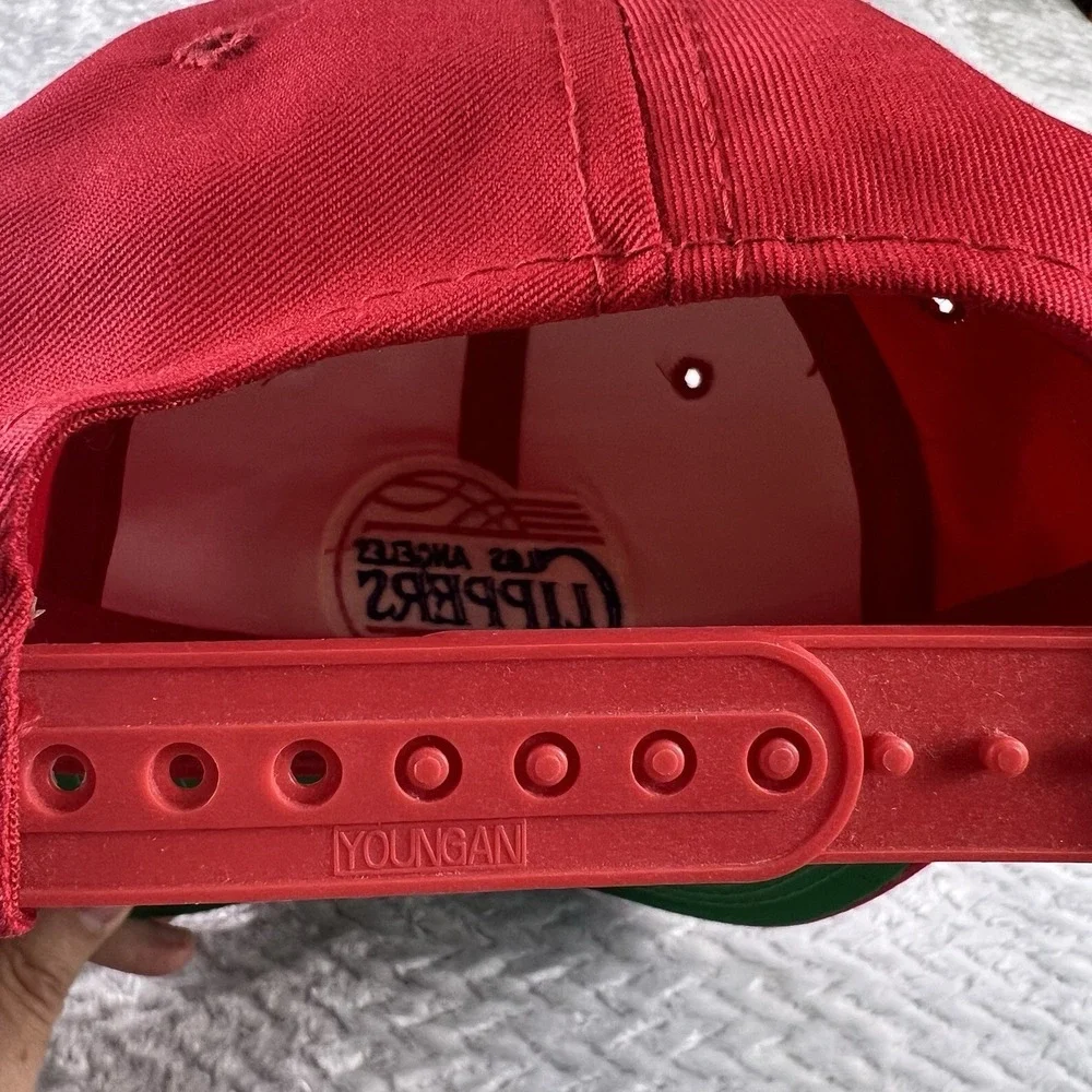Vintage Los Angeles Clippers G Cap Snapback Hat NBA Made In Korea Red Green Bill
